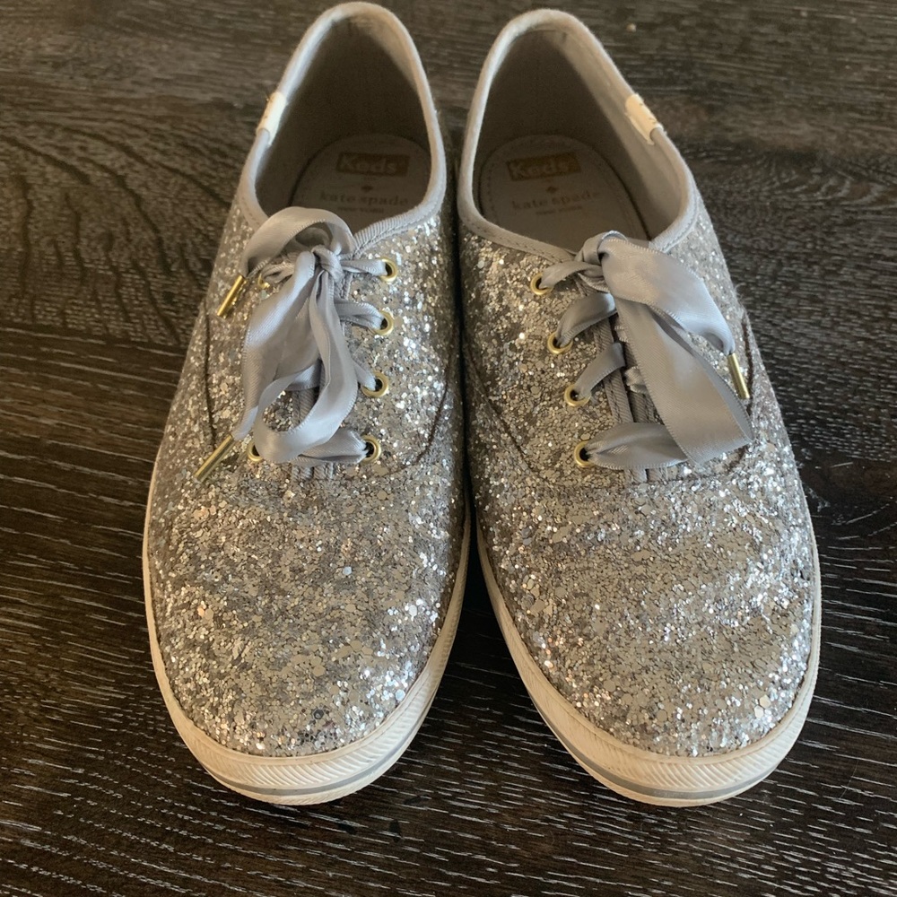 Kate Spade Silver Glitter Keds